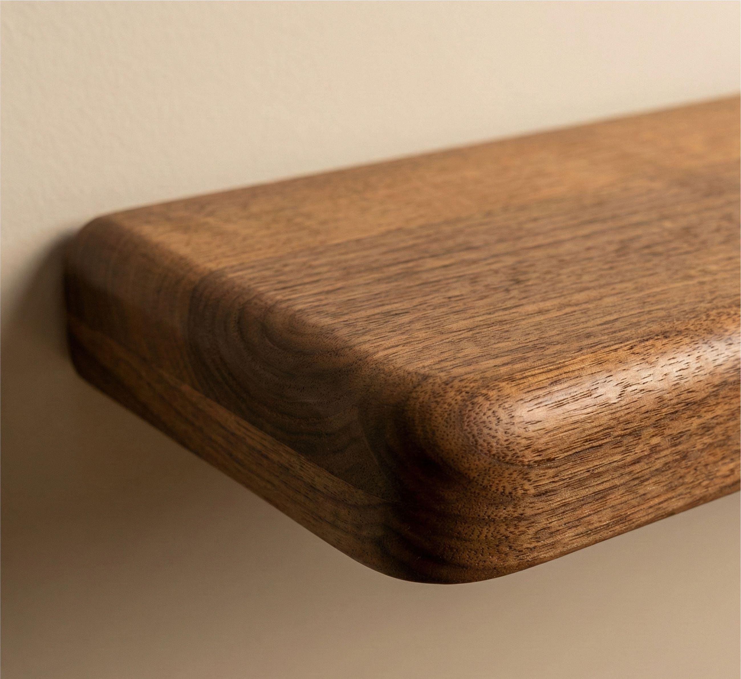 Walnut Floating Shelf, Live Edge Wall Mount, Modern Rustic Wood Decor, Kitchen Bathroom Ledge 8