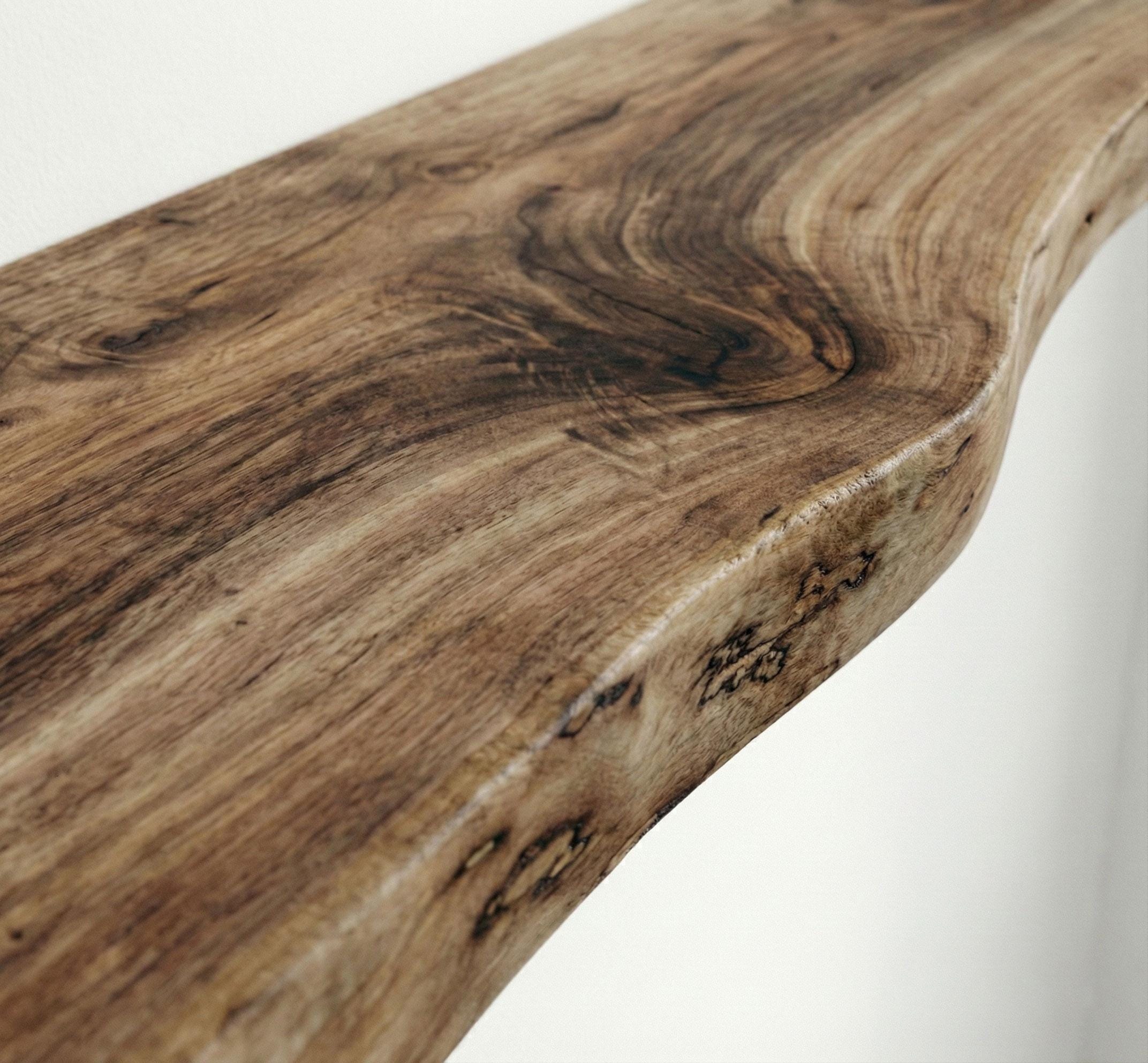 Walnut Live Edge Floating Shelves (Set of 2) – Handmade Rustic Wall Decor 5