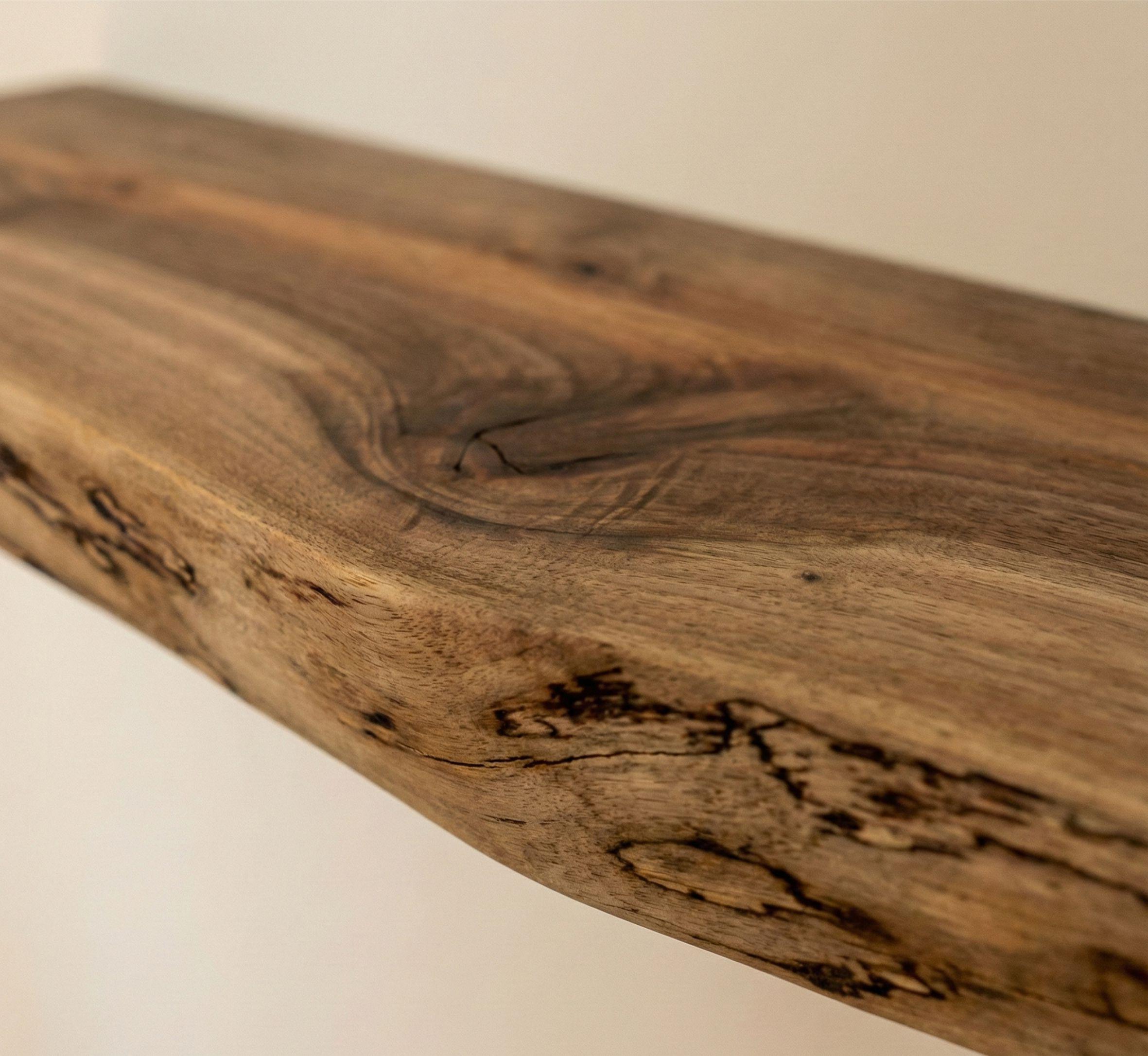Handcrafted Walnut Live Edge Floating Shelf, Rustic Wood 8