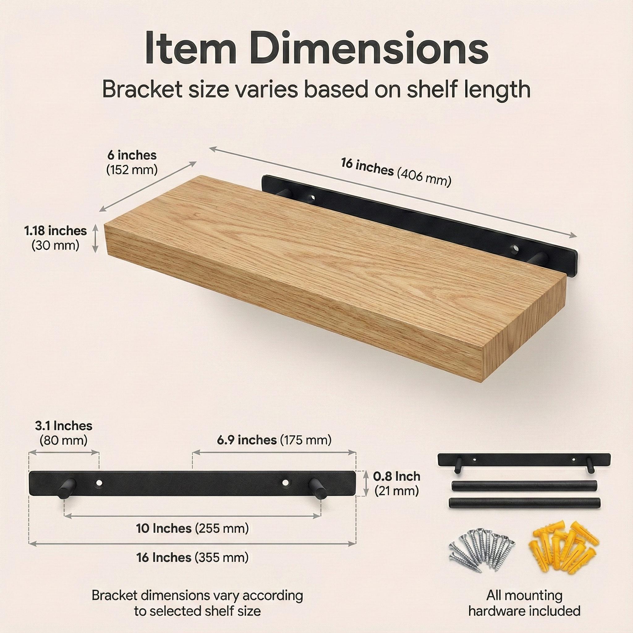 Walnut Floating Shelf – Rustic Solid Wood Wall Shelf 7