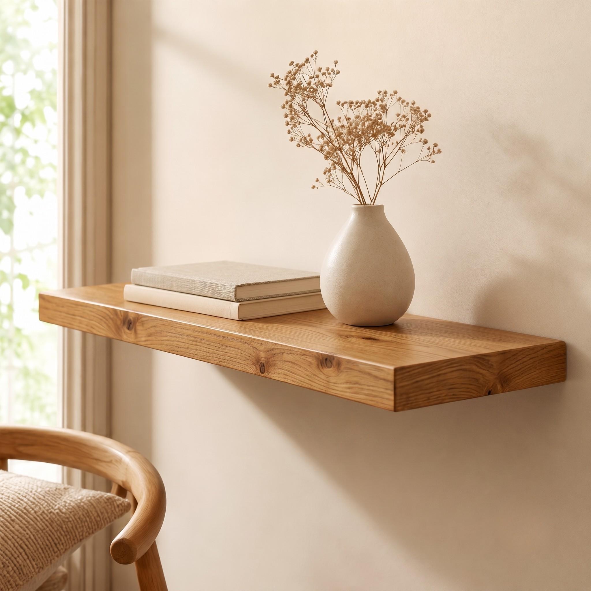 Dark Walnut Finish Floating Shelf | Custom Wood Wall Ledge | 4cm Thick 2