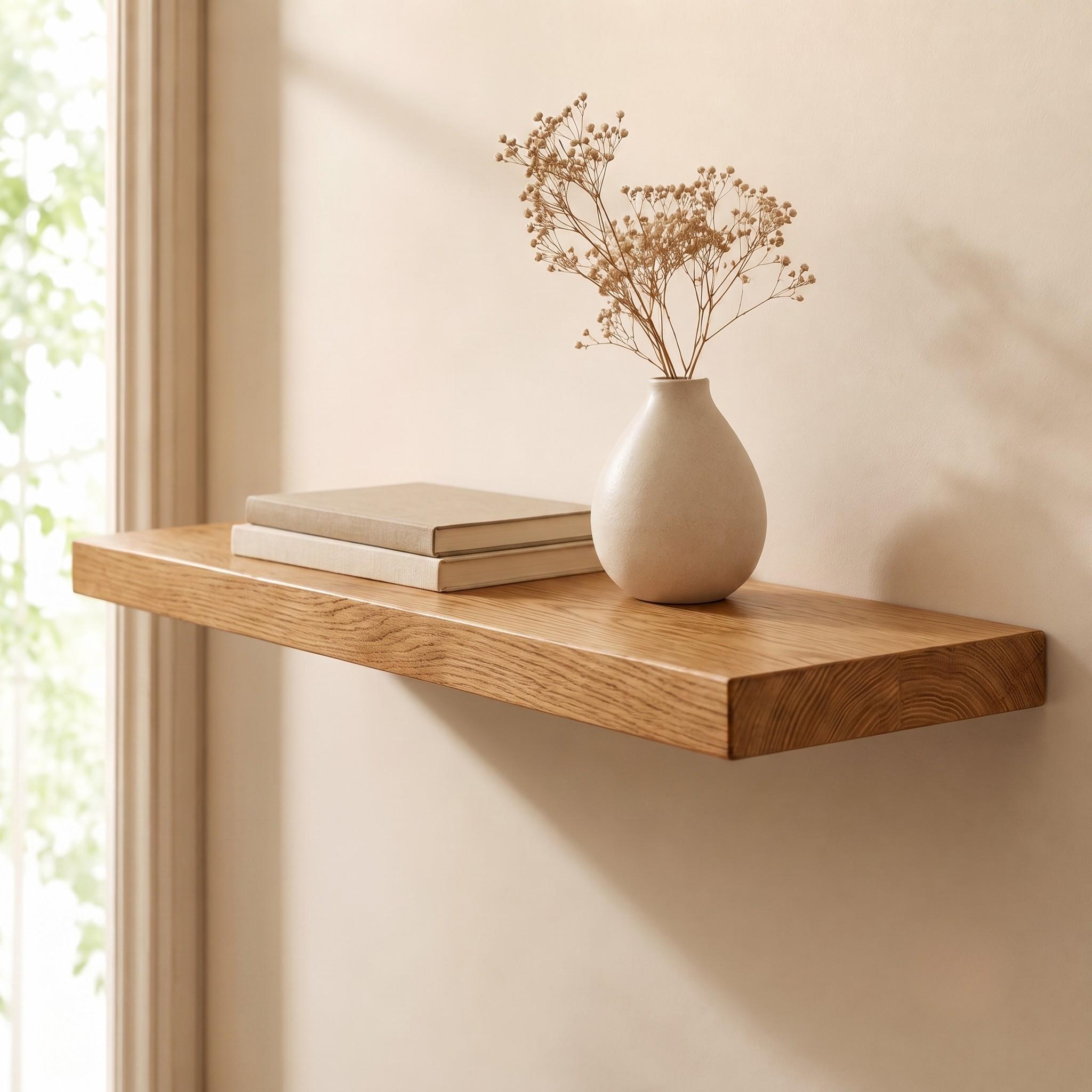 Dark Walnut Finish Floating Shelf | Custom Wood Wall Ledge | 4cm Thick 7