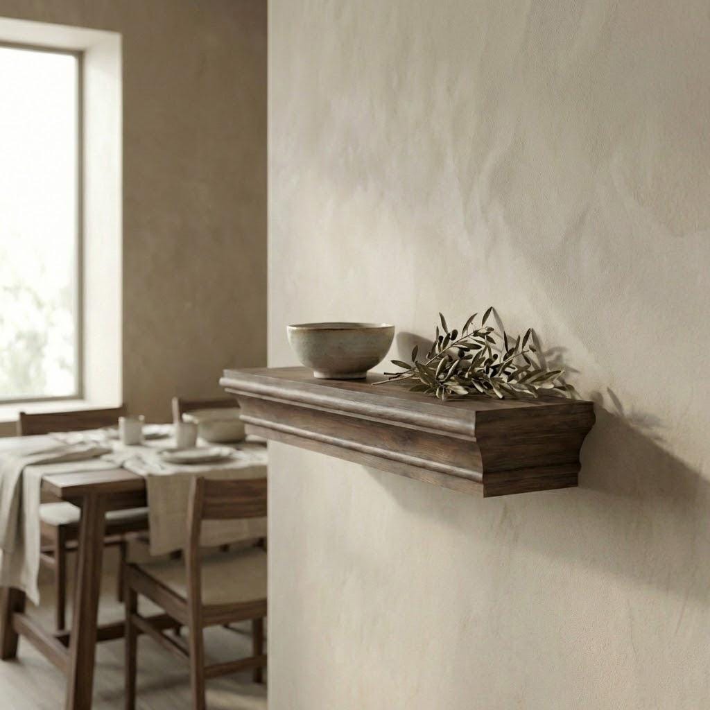 Handcrafted Dark Walnut Floating Shelf – Solid Wood Mantel 10