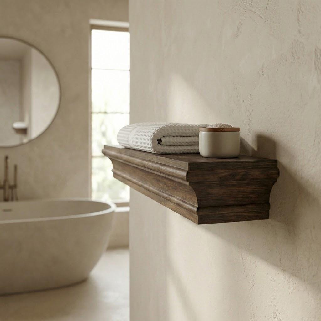 Handcrafted Dark Walnut Floating Shelf – Solid Wood Mantel 4