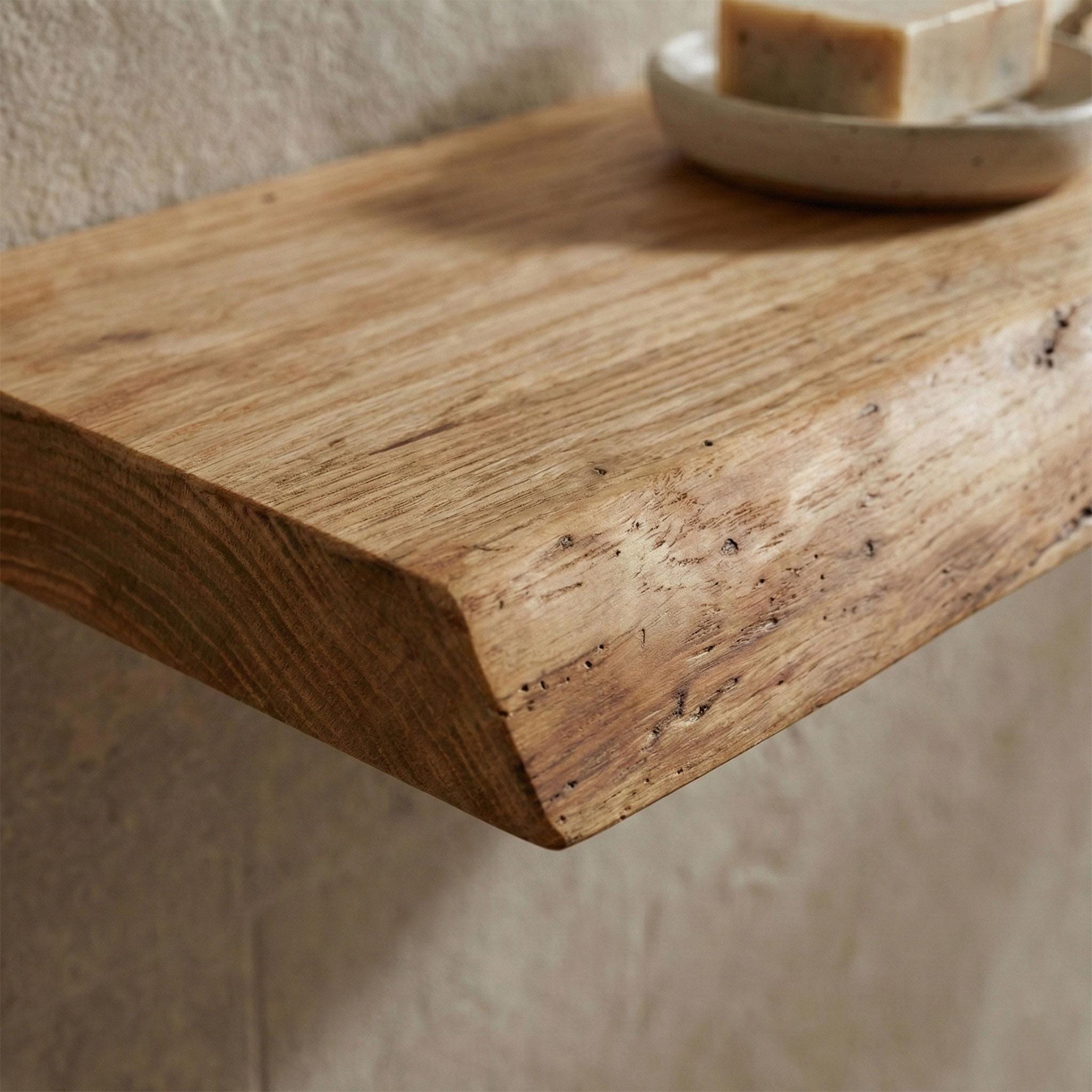 Live Edge Chestnut Floating Shelf, Rustic Wood Wall Decor 3
