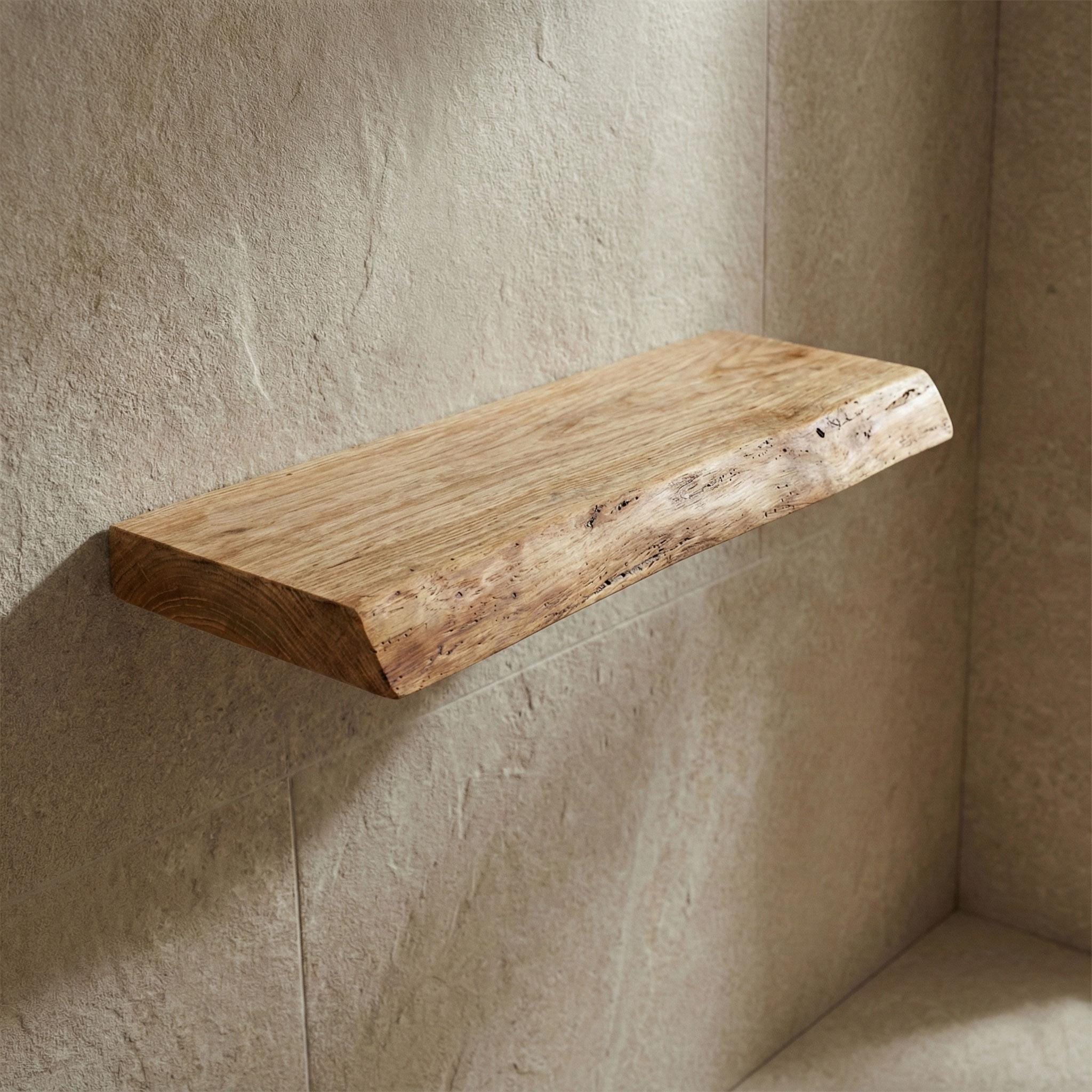 Live Edge Chestnut Floating Shelf, Rustic Wood Wall Decor 4