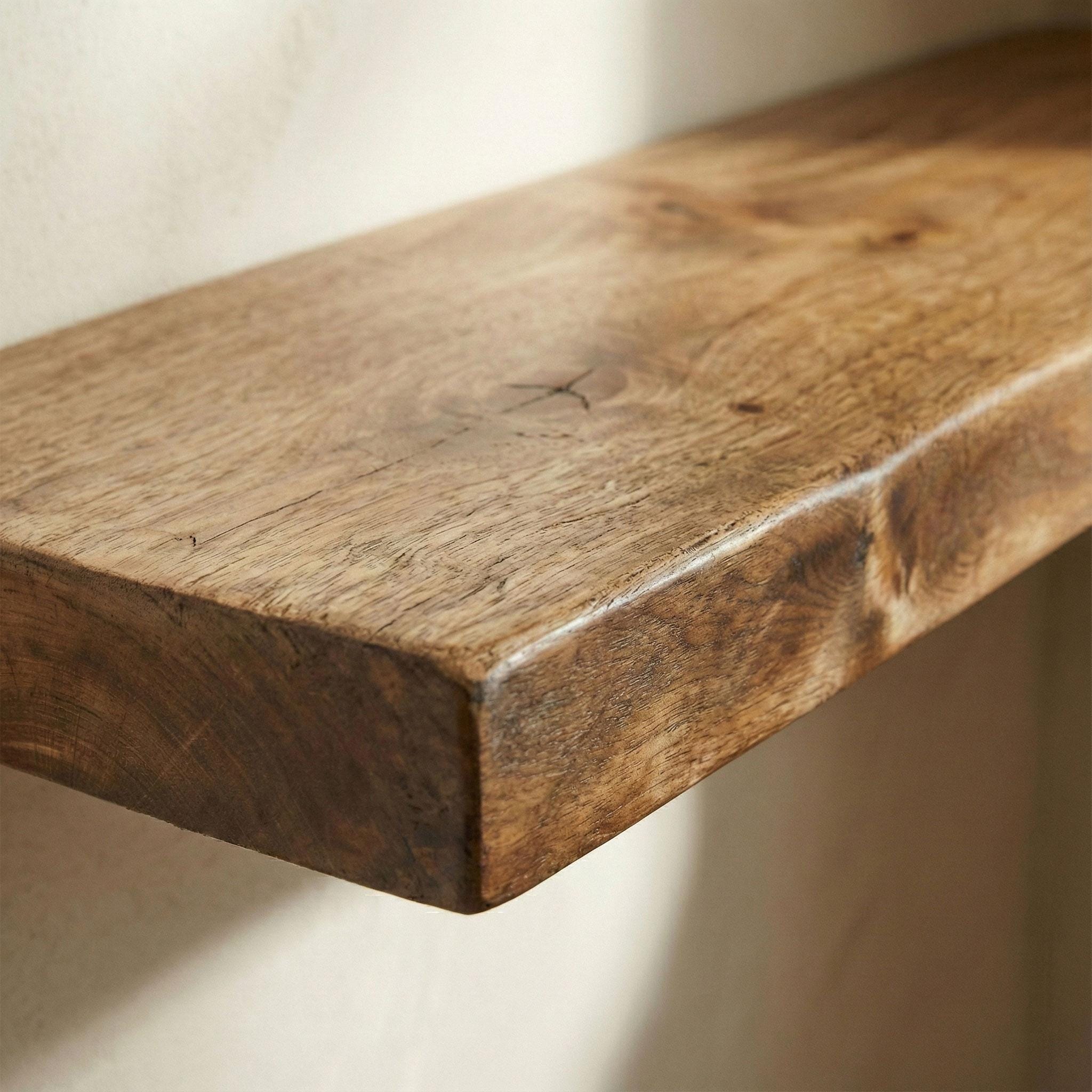 Rustic Solid Wood Floating Shelf – Handmade Wall Mounted Shelf 2