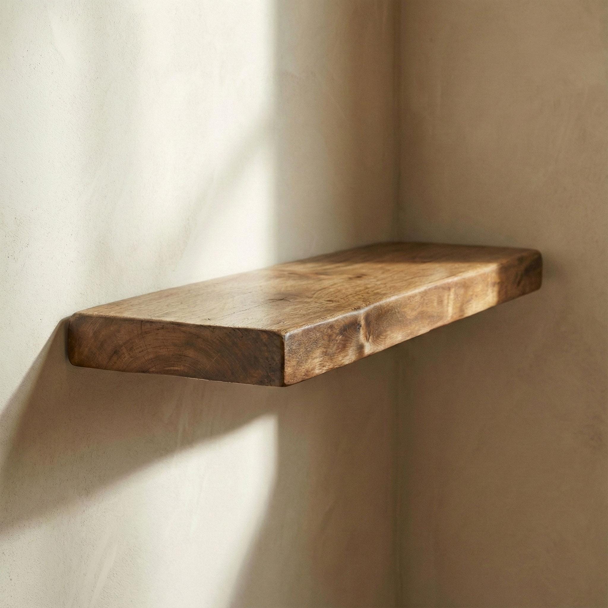 Rustic Solid Wood Floating Shelf – Handmade Wall Mounted Shelf 6