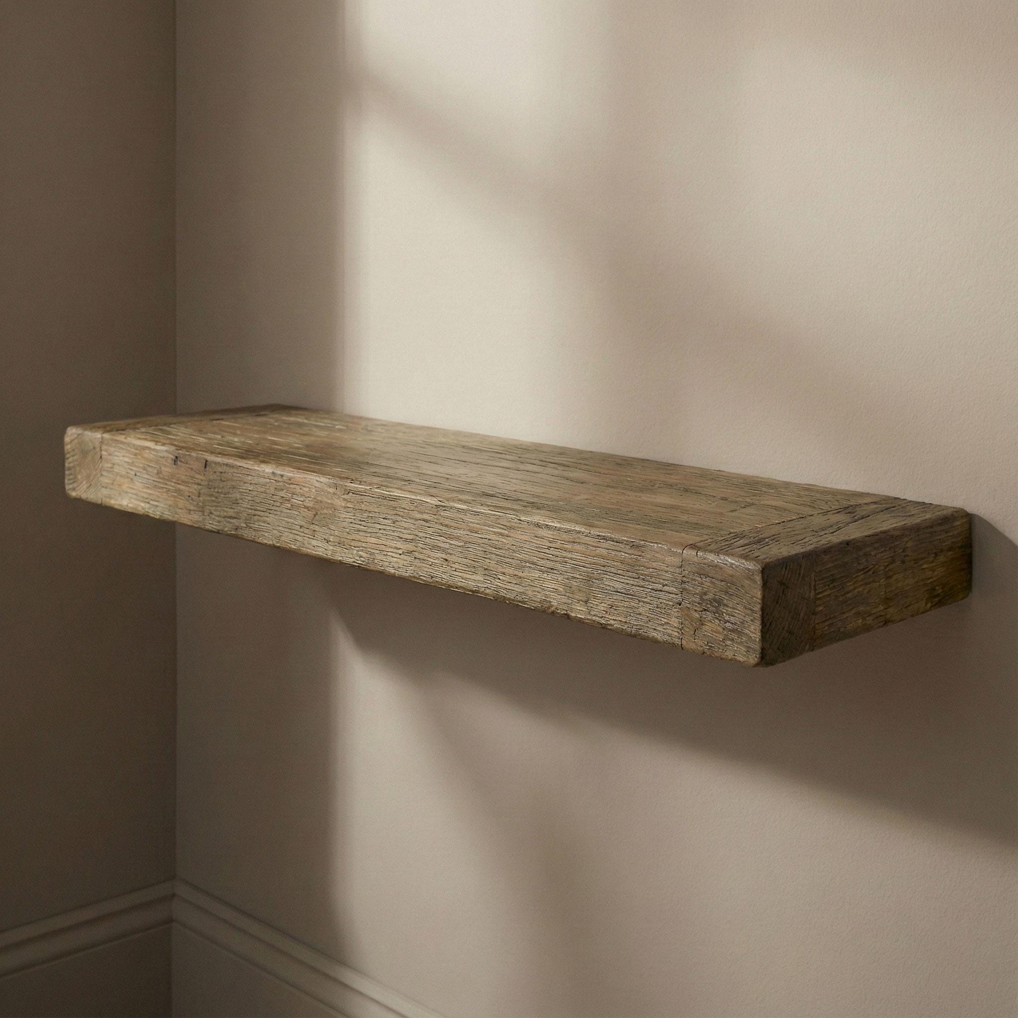 Solid Fir Wood Floating Shelf, Rustic Farmhouse Style 4