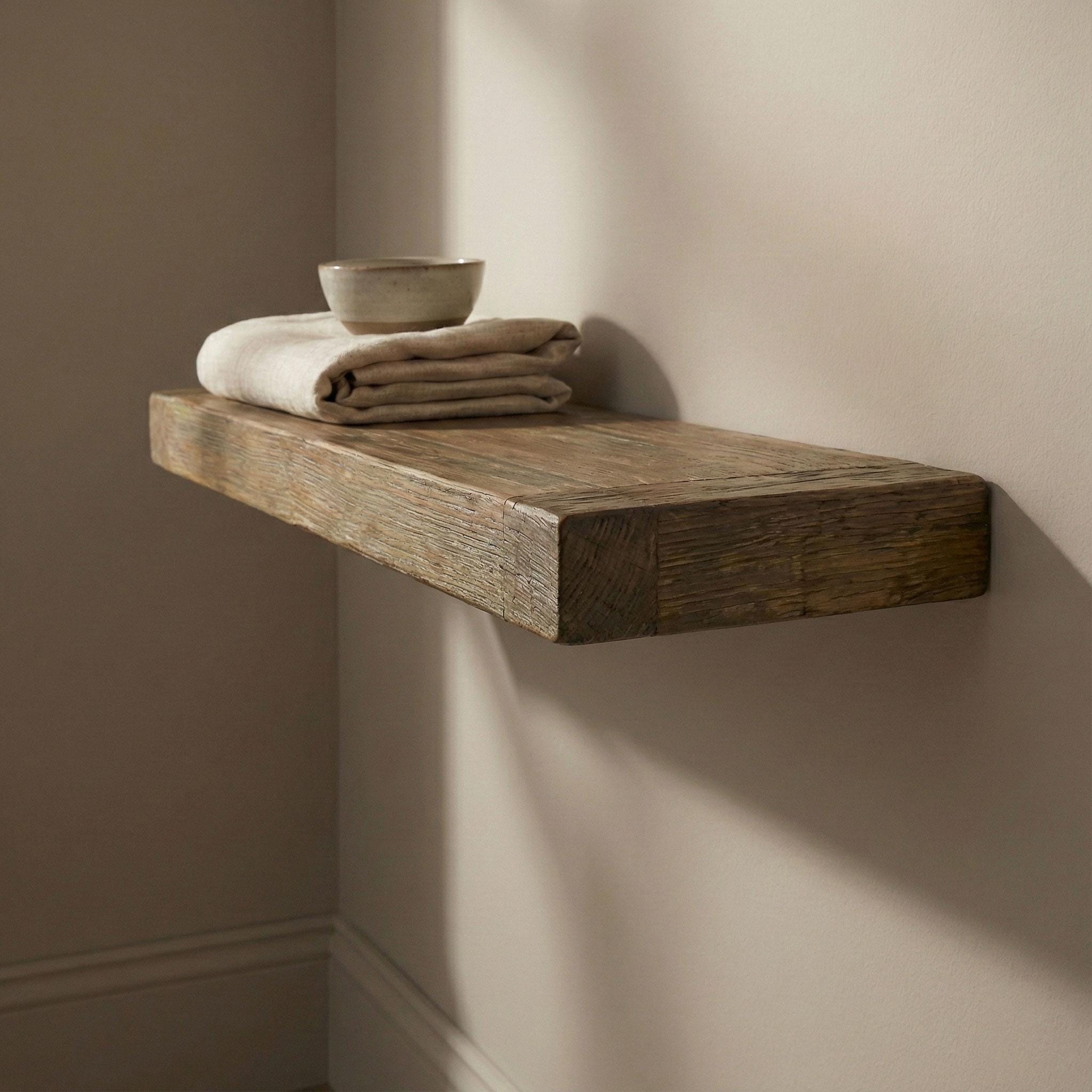 Solid Fir Wood Floating Shelf, Rustic Farmhouse Style 6
