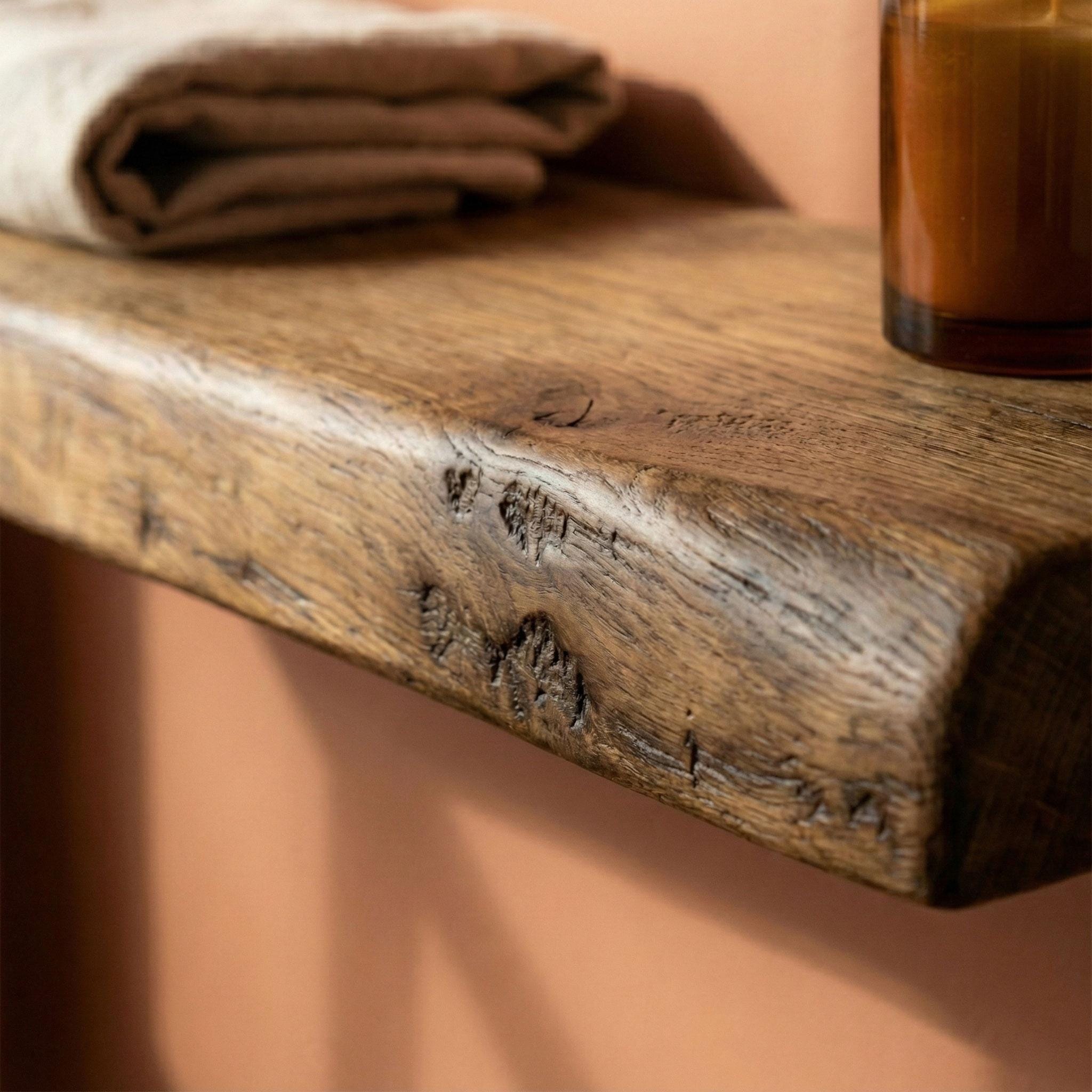 Butternut Floating Shelf, White Walnut Wood Wall Decor, Rustic Bathroom Kitchen Ledge, Handmade Custom
