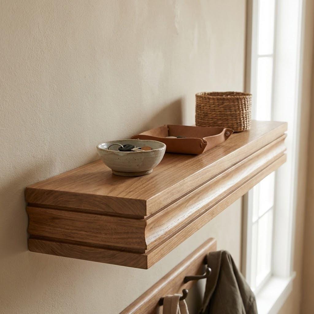 Solid Wood Floating Shelf – Handcrafted Chunky Wall Shelf with Clean Architectural Profile 6