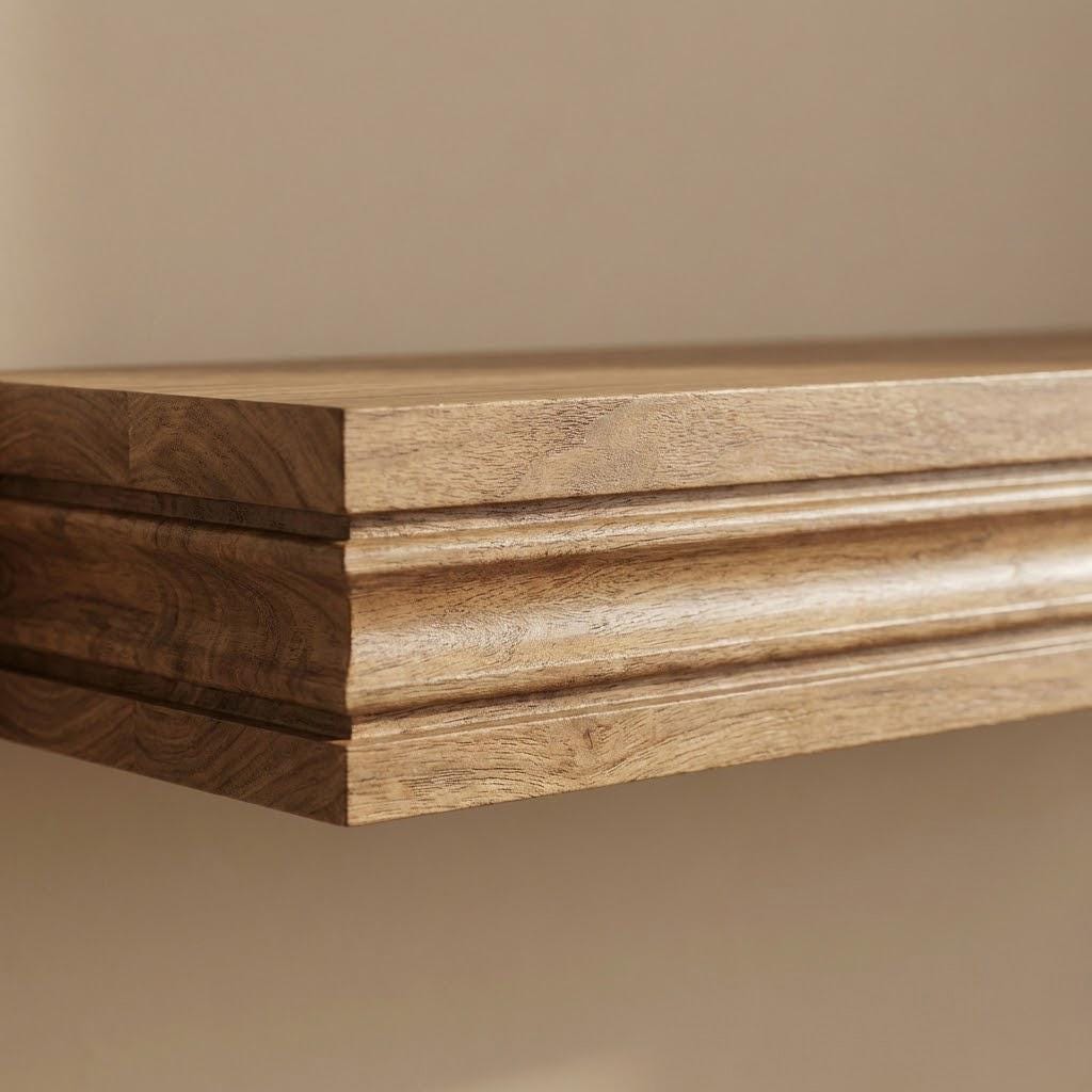 Solid Wood Floating Shelf – Handcrafted Chunky Wall Shelf with Clean Architectural Profile 8