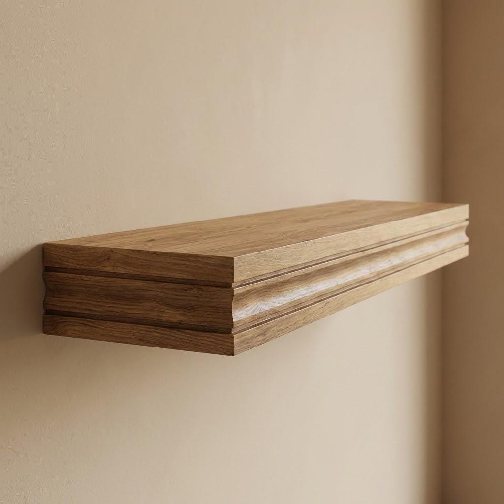 Solid Wood Floating Shelf – Handcrafted Chunky Wall Shelf with Clean Architectural Profile 9