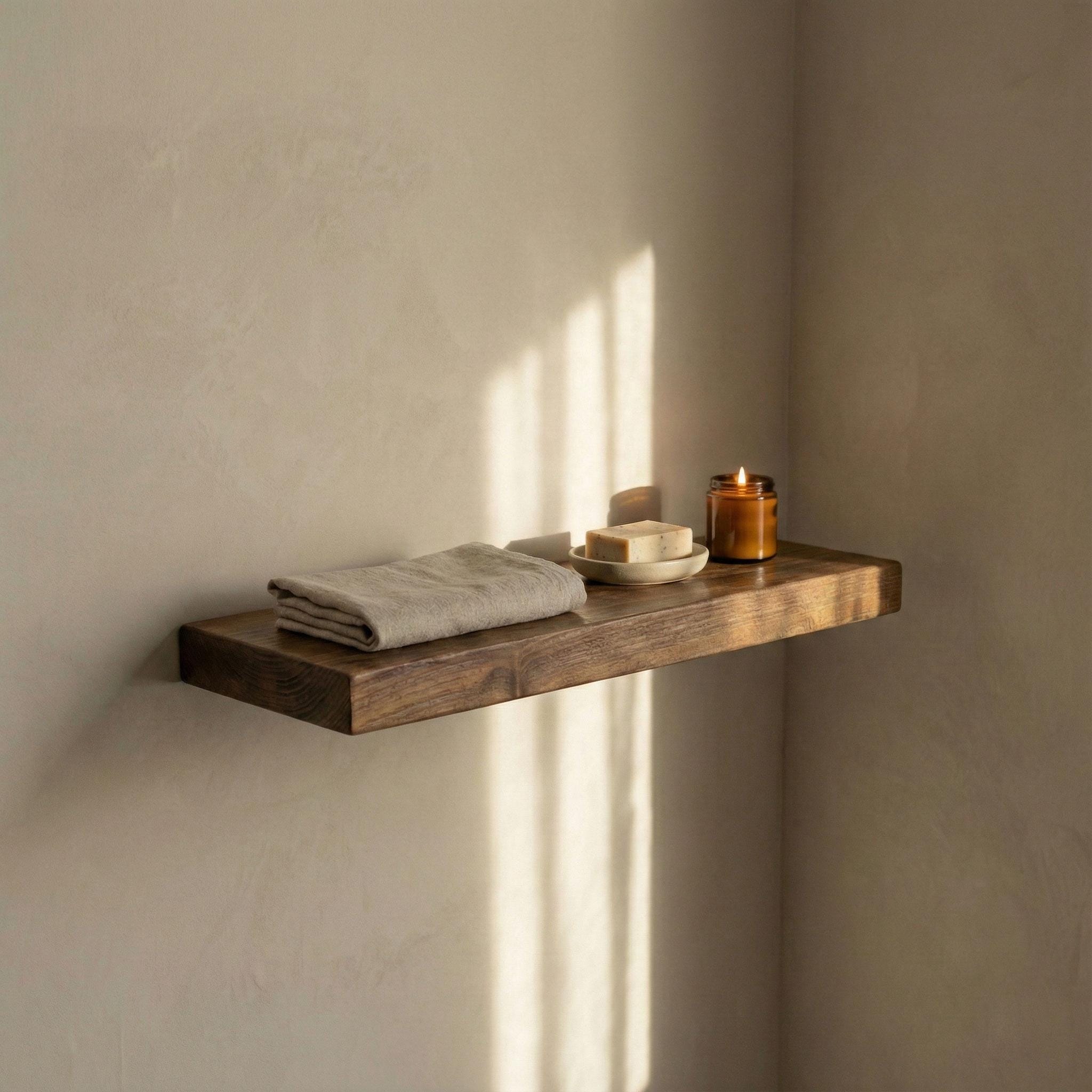 Handmade Solid Walnut Floating Shelf, Minimalist Decor