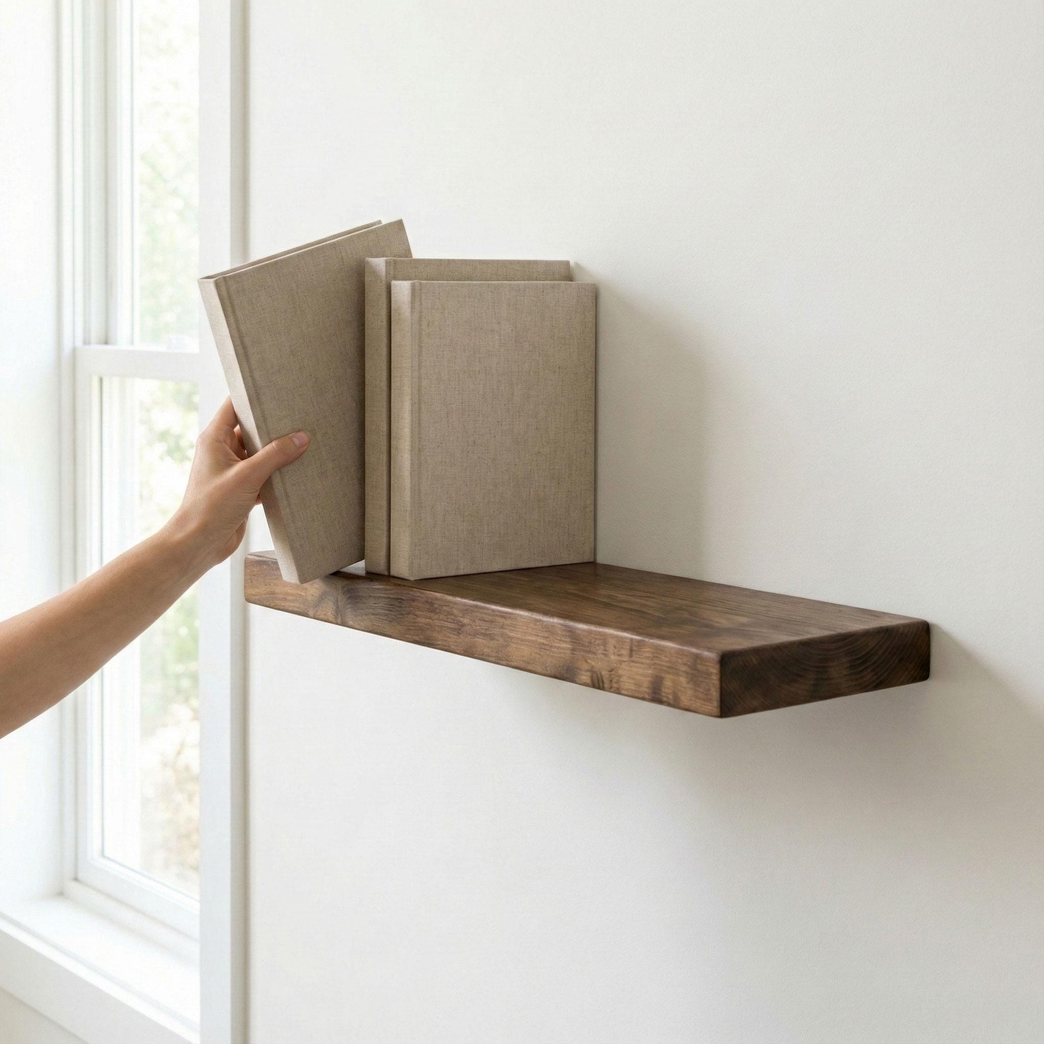 Handmade Solid Walnut Floating Shelf, Minimalist Decor 10
