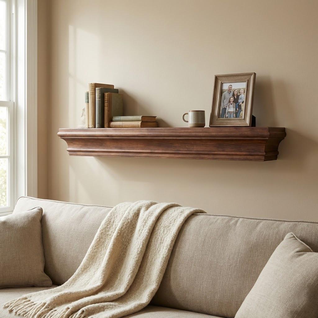 Solid Wood Floating Shelf – Handcrafted Chunky Wall Shelf for Modern Living Spaces