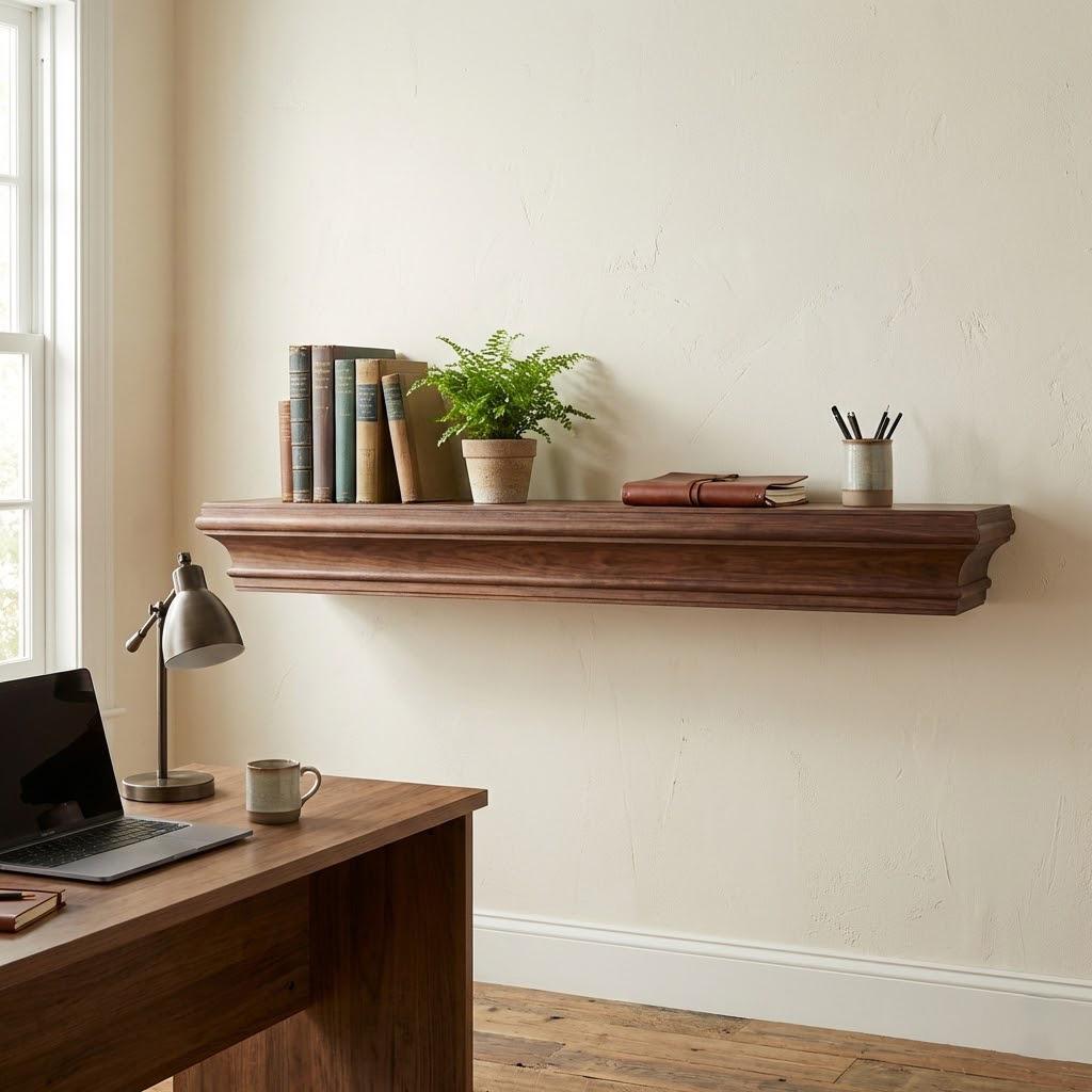 Solid Wood Floating Shelf – Handcrafted Chunky Wall Shelf for Modern Living Spaces