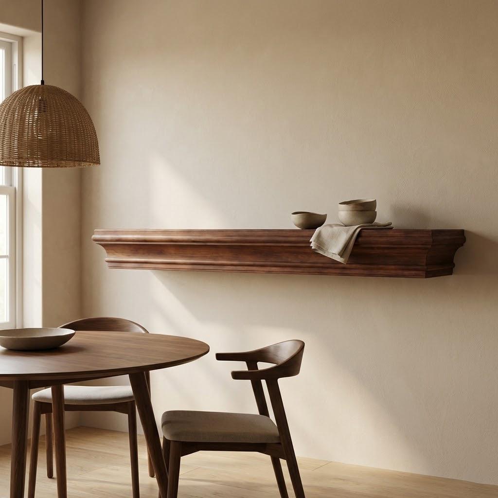 Solid Wood Floating Shelf – Handcrafted Chunky Wall Shelf for Modern Living Spaces 5