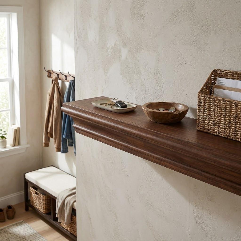Solid Wood Floating Shelf – Handcrafted Chunky Wall Shelf for Modern Living Spaces 6