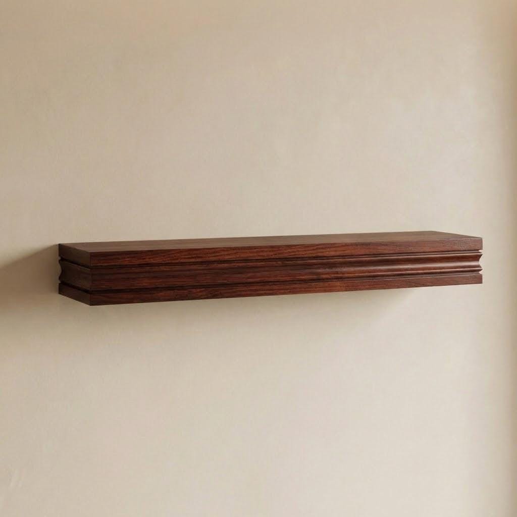 Solid Wood Floating Shelf – Handcrafted Chunky Wall Shelf with Architectural Profile 2