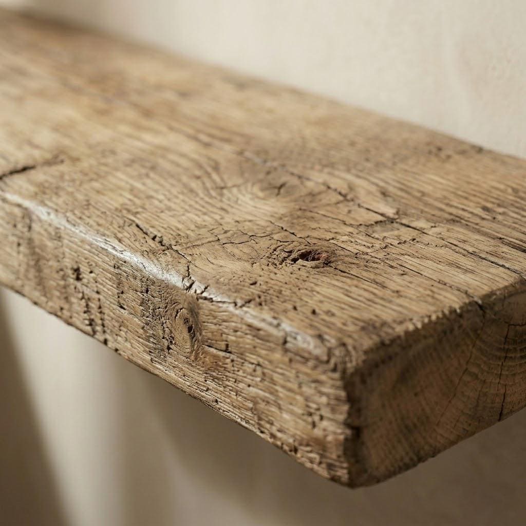 Set of 2 Live Edge Chestnut Wall Shelves, Rustic Natural Solid Chestnut, Farmhouse Bathroom Storage, Handmade Reclaimed Style