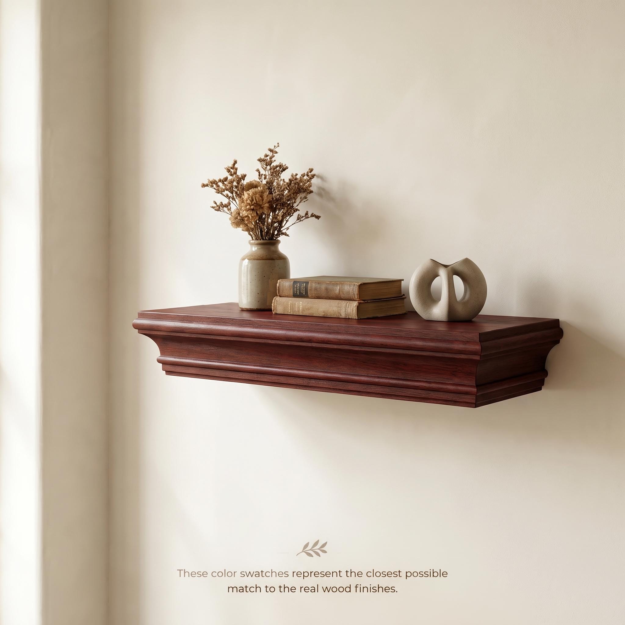 Fireplace Mantel Shelf, Floating Wood Wall Decor, Rustic Custom Length, Hidden French Cleat, Handmade 4