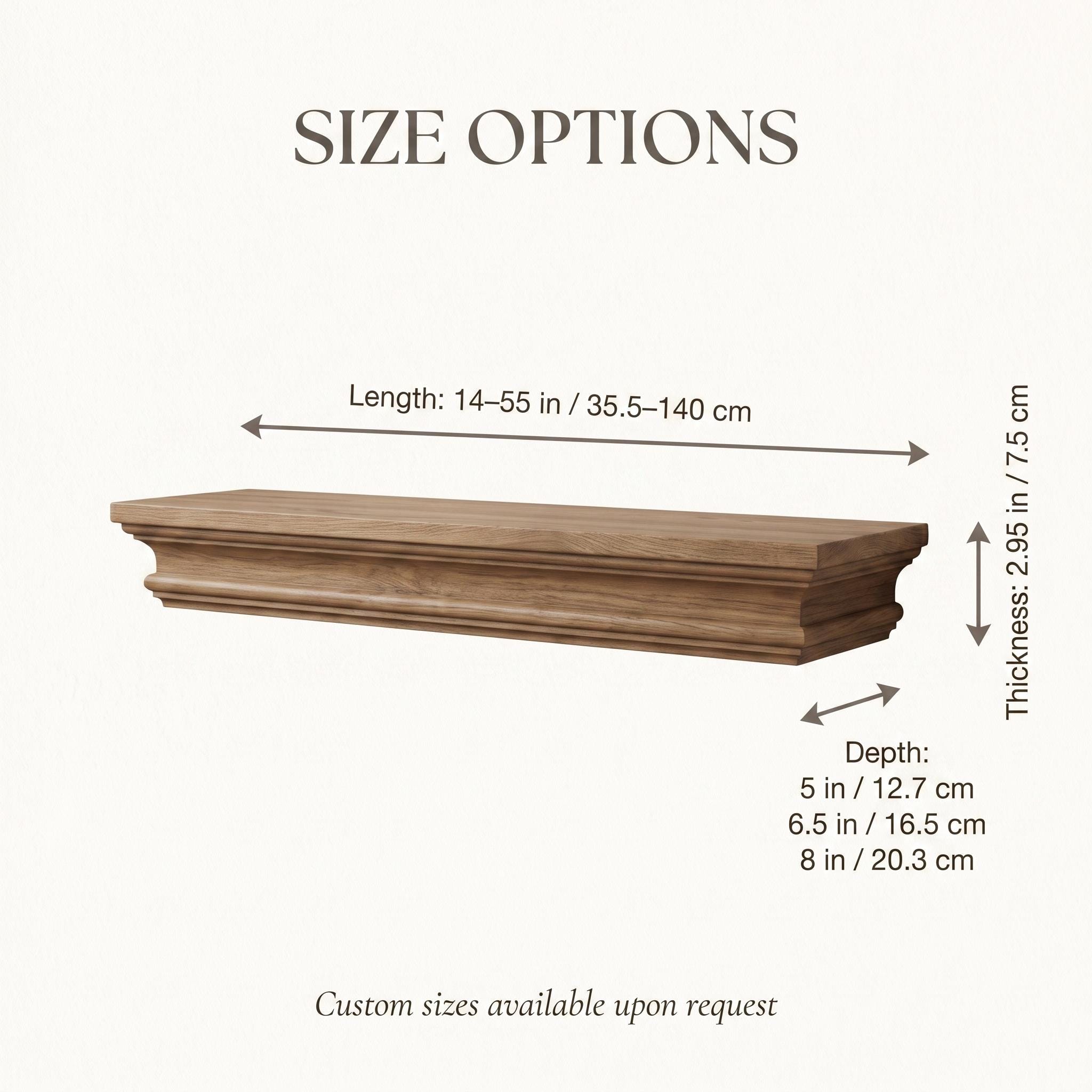 Fireplace Mantel Shelf, Floating Wood Wall Decor, Rustic Custom Length, Hidden French Cleat, Handmade 7