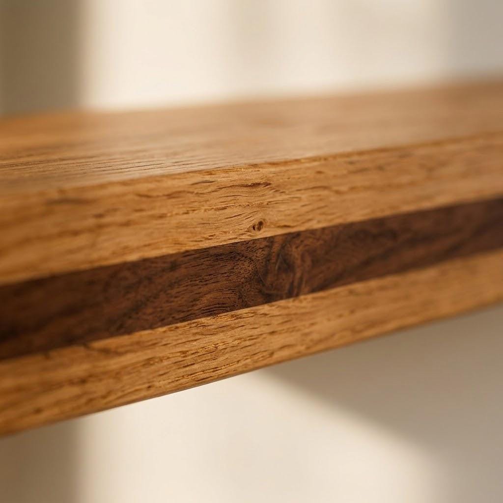 Solid Oak Floating Shelf, Handmade Wall Decor, Minimalist Storage Ledge 6