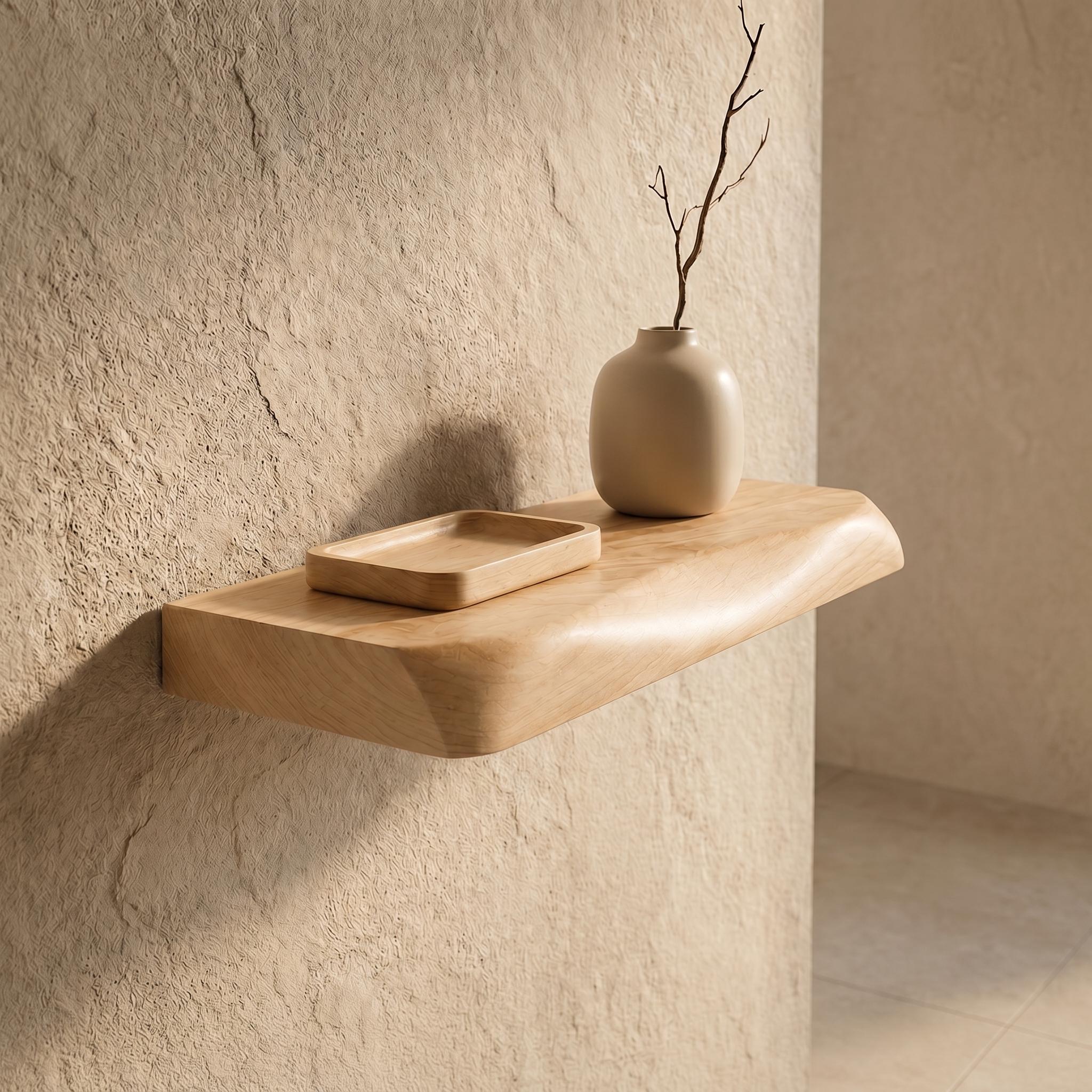 Dark Walnut Floating Shelf | Rounded Edge Modern Wood Wall Shelf 10