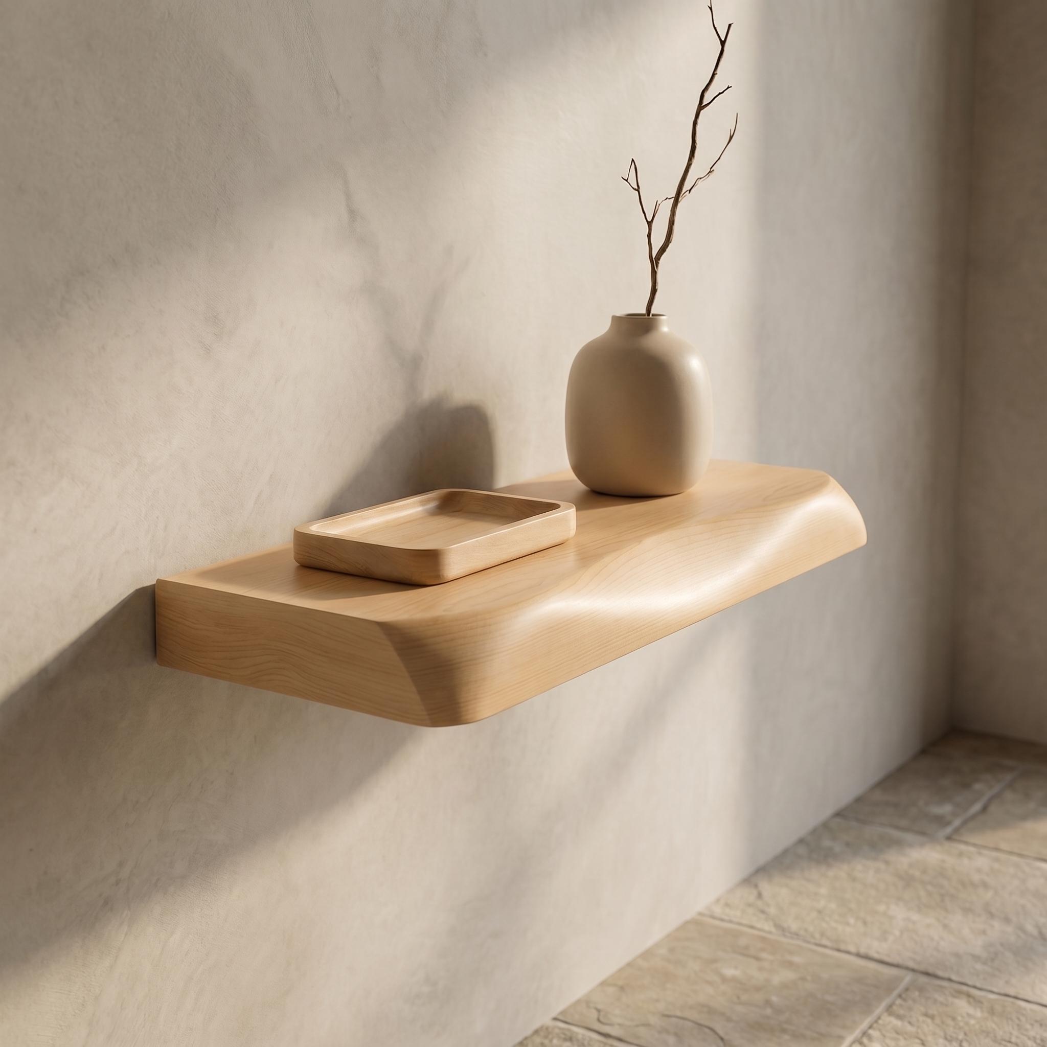 Dark Walnut Floating Shelf | Rounded Edge Modern Wood Wall Shelf 2