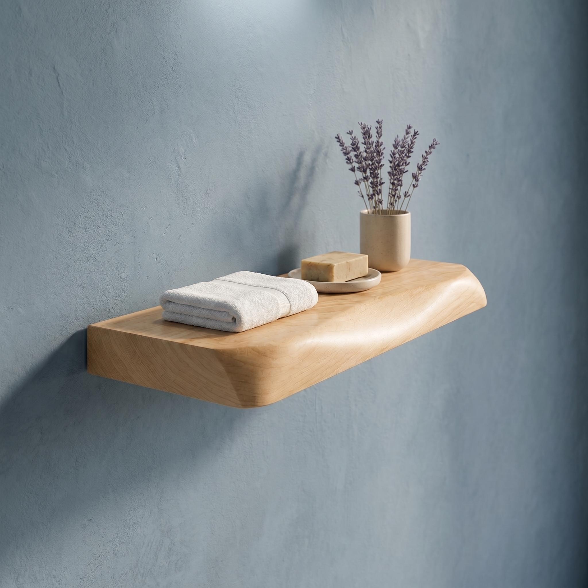 Dark Walnut Floating Shelf | Rounded Edge Modern Wood Wall Shelf 6