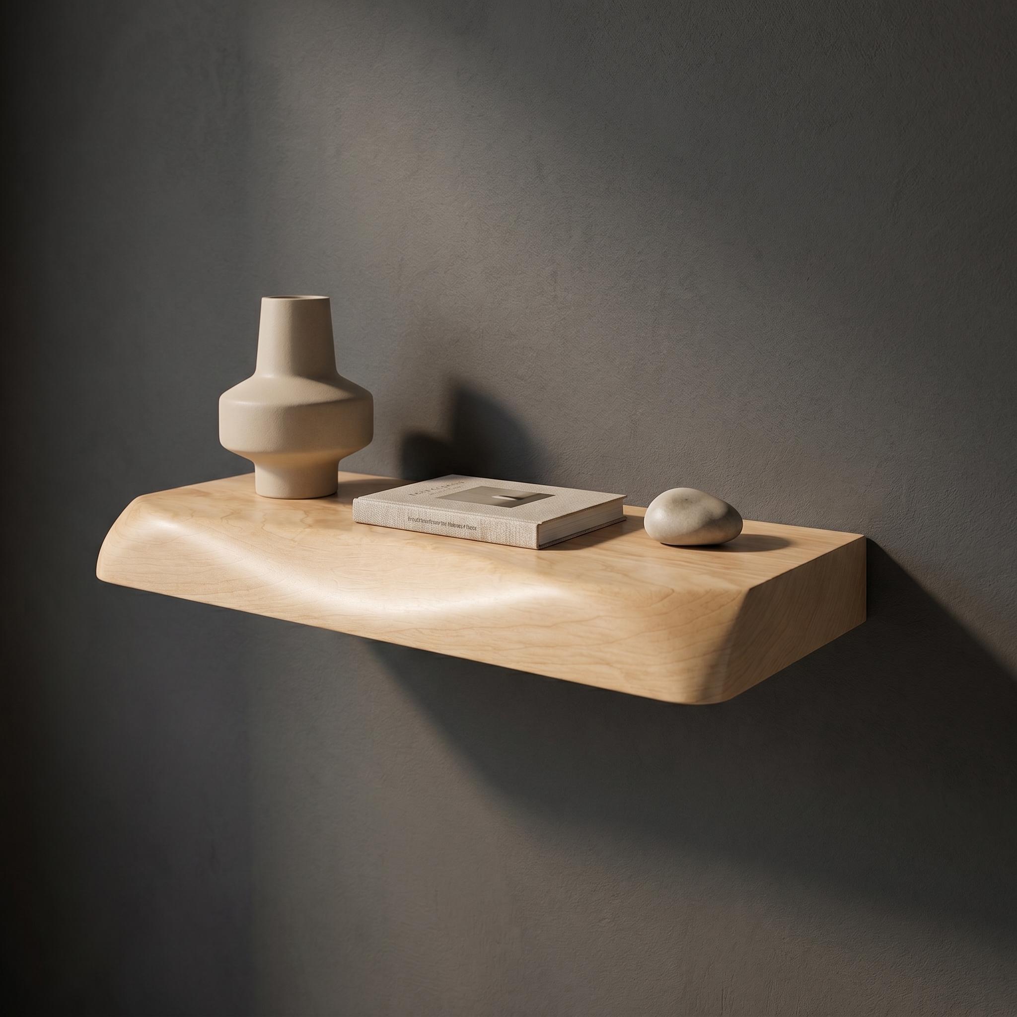 Dark Walnut Floating Shelf | Rounded Edge Modern Wood Wall Shelf 9