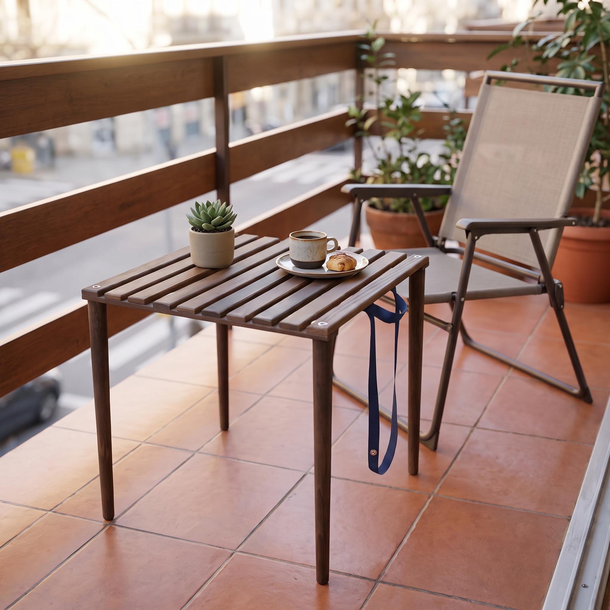 Foldable Wooden Side Table | Portable Camp Furniture | No Assembly 10