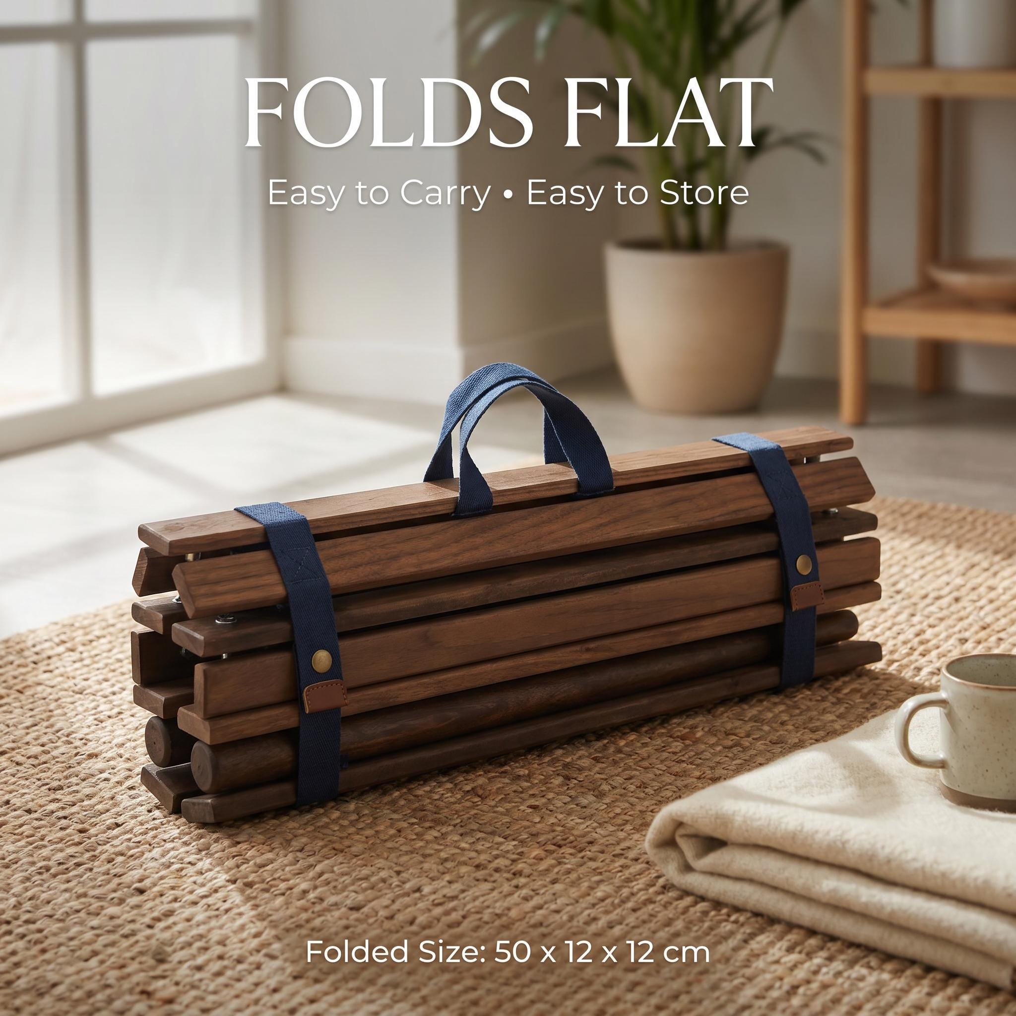 Foldable Wooden Side Table | Portable Camp Furniture | No Assembly 6