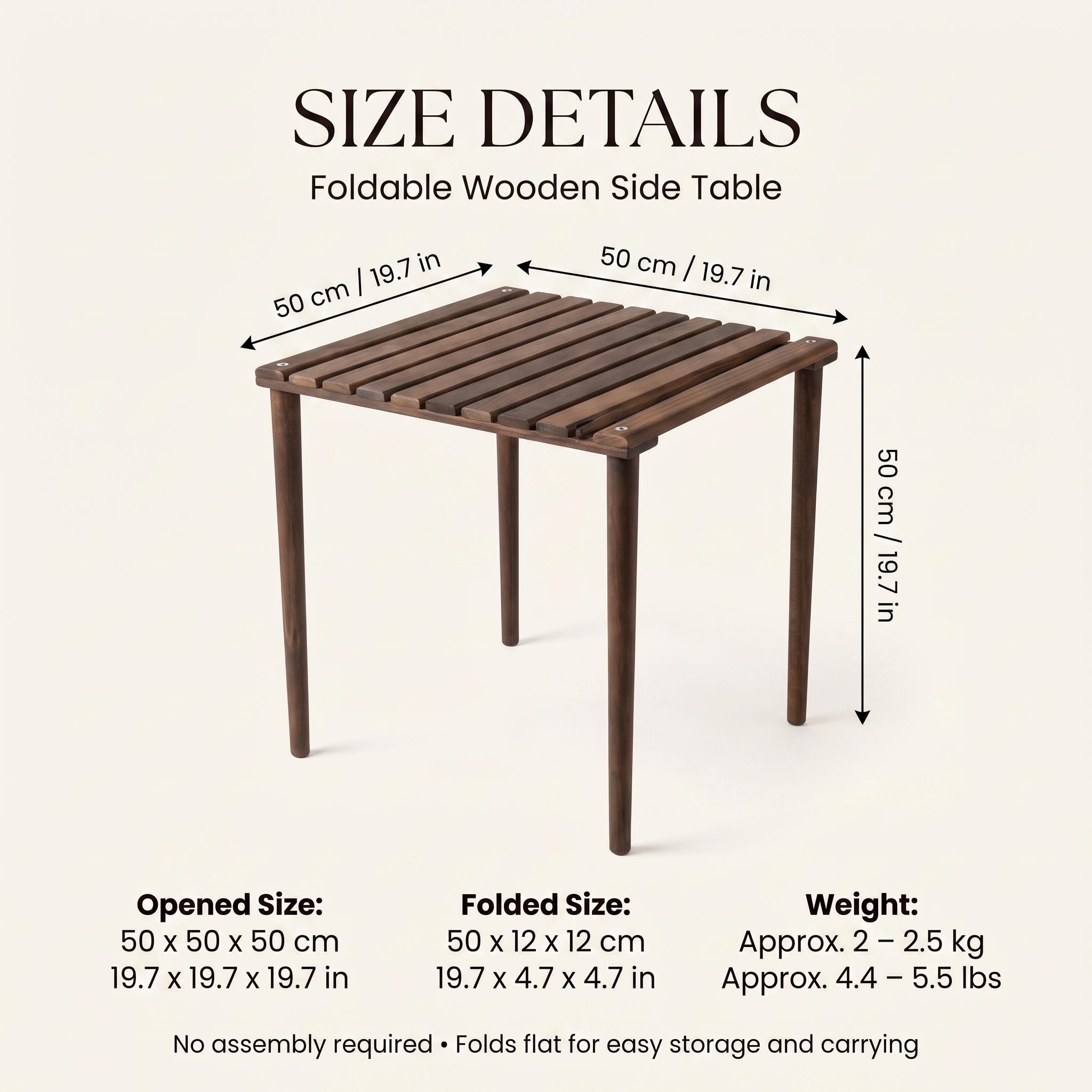 Foldable Wooden Side Table | Portable Camp Furniture | No Assembly 8