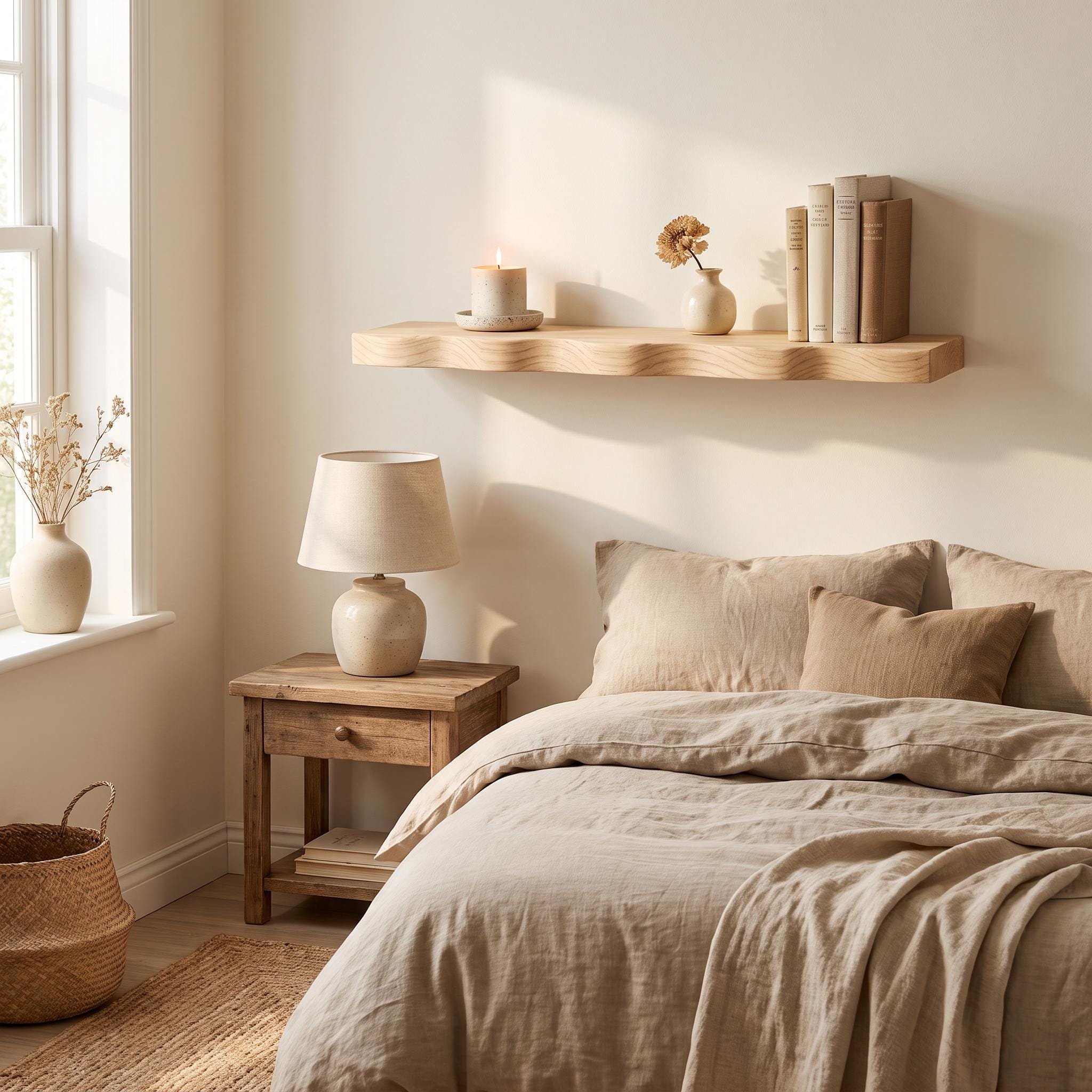 Wavy Fir Floating Shelf, Handmade Wall Decor, Natural Rustic Display 5