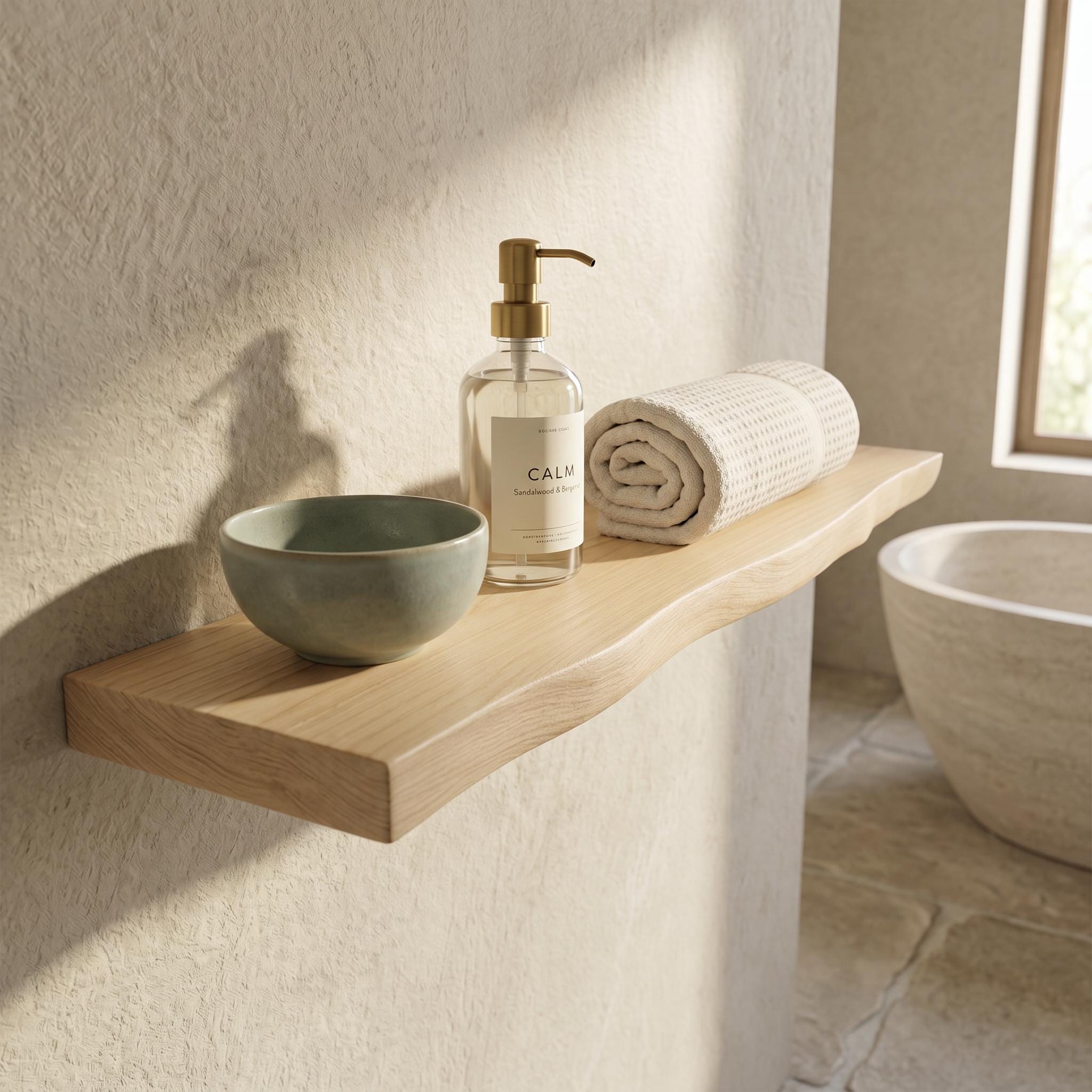Wavy Spruce Floating Shelf, Handmade Organic Edge Wall Decor, Rustic Display Ledge 10