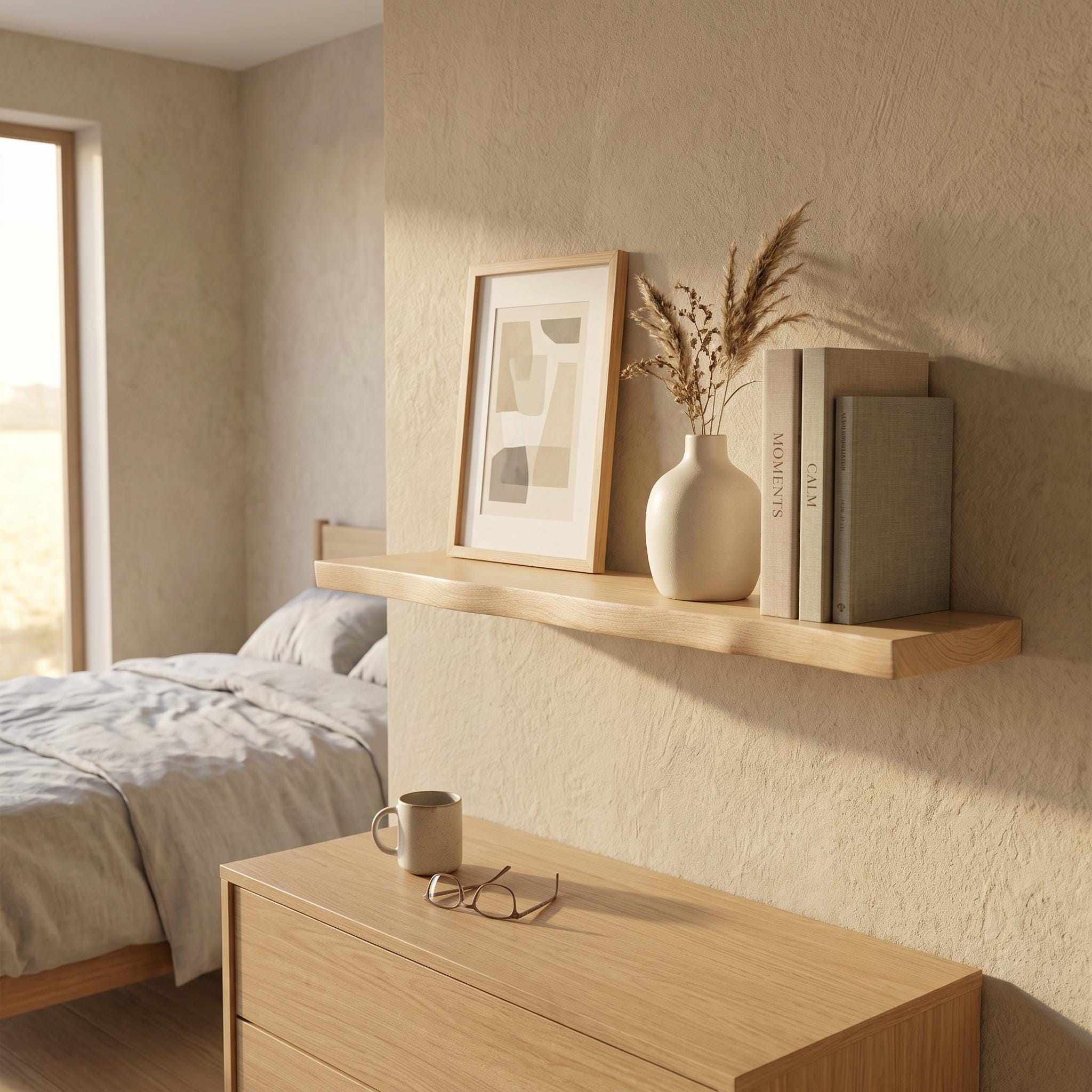 Wavy Spruce Floating Shelf, Handmade Organic Edge Wall Decor, Rustic Display Ledge 6