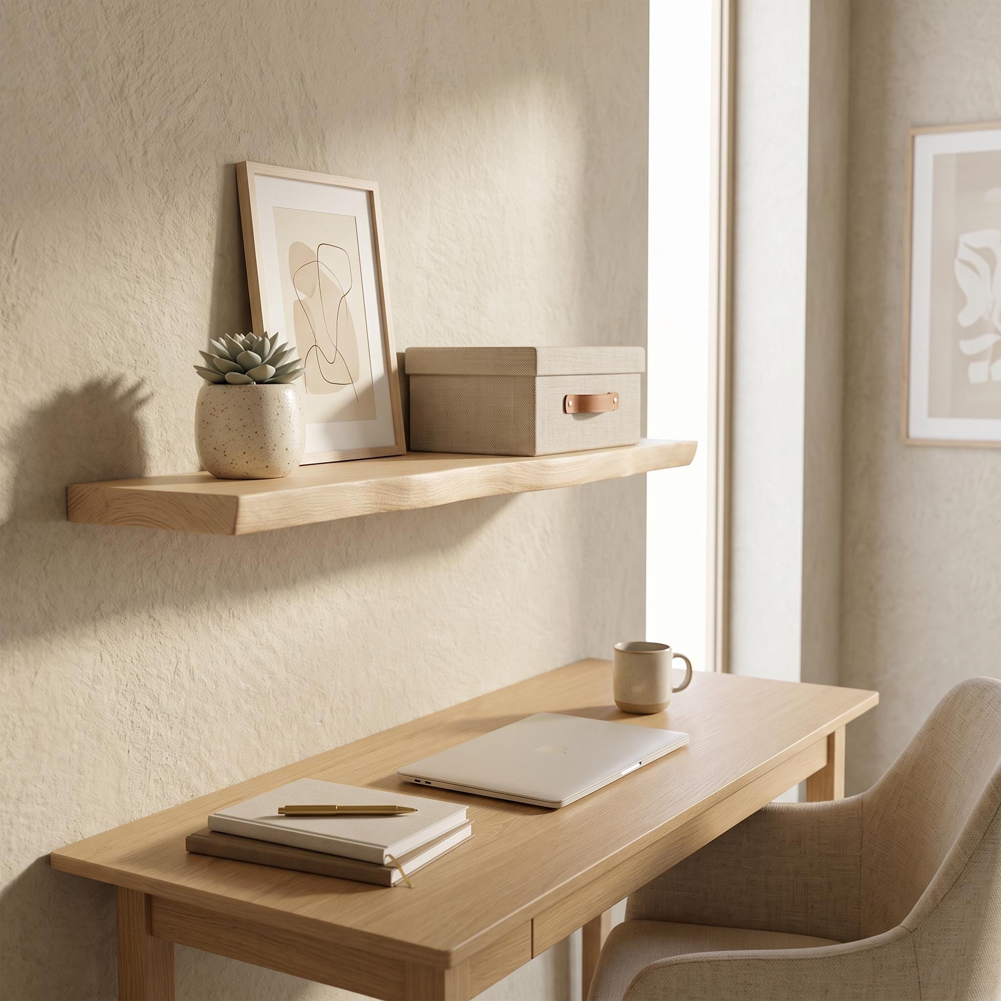 Wavy Spruce Floating Shelf, Handmade Organic Edge Wall Decor, Rustic Display Ledge 8