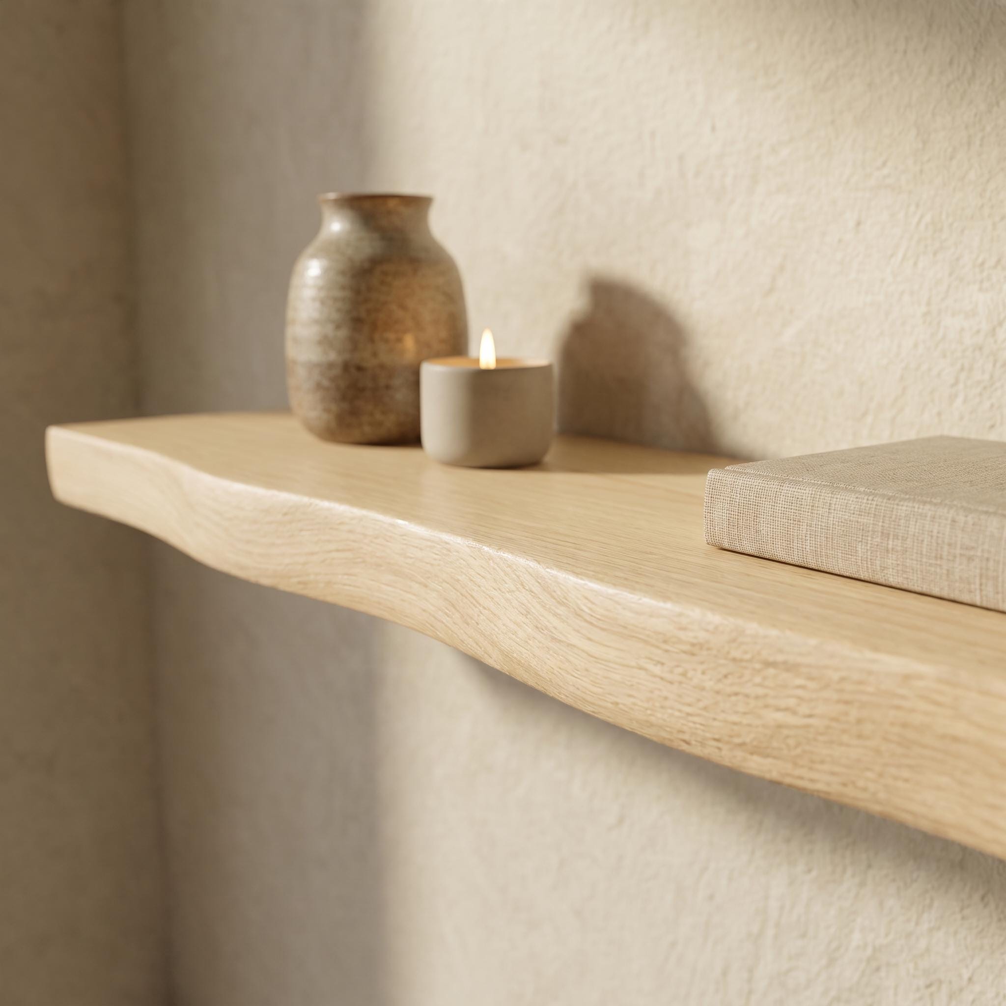 Wavy Spruce Floating Shelf, Handmade Organic Edge Wall Decor, Rustic Display Ledge 9
